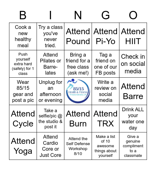 85/15 August Bingo! Bingo Card