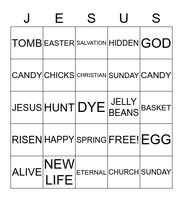 HAPPY EASTER!! Bingo Card