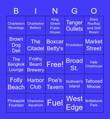 All Around Charleston Bingo Card