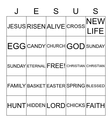 HAPPY EASTER!! Bingo Card