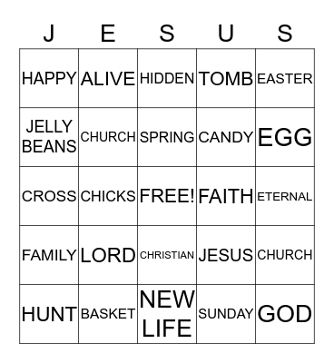 HAPPY EASTER!! Bingo Card