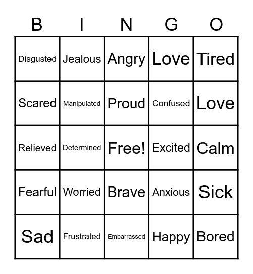 SEL Activity Bingo Card