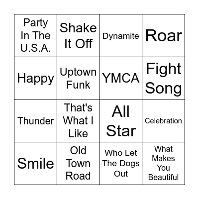 Kid Friendly Bingo Card