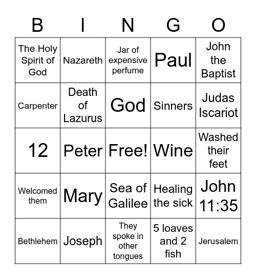 Ultimate Bible Trivia BINGO 2! Bingo Card