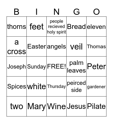 EASTER Bingo Card