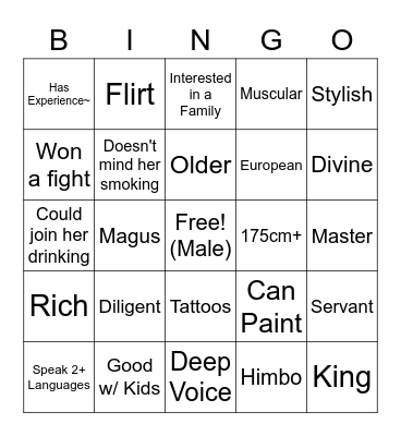 Aubrey's Himbo Bingo v2 Bingo Card