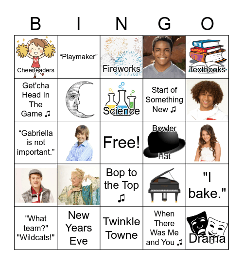 High School Musical Bingo Card