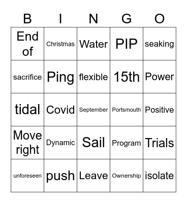 Clear lower deck Bingo Card