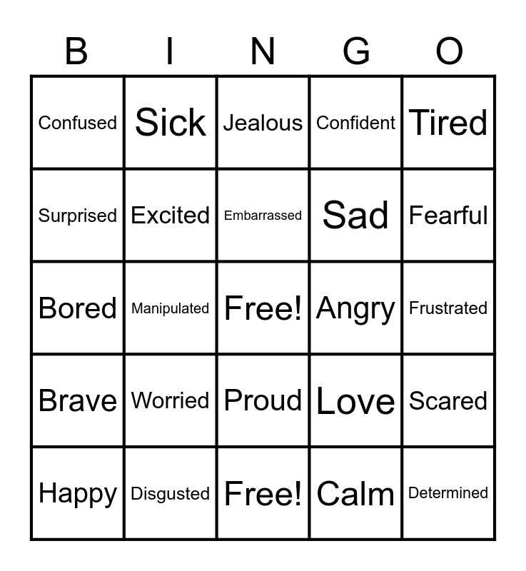 SEL Activity Bingo Card