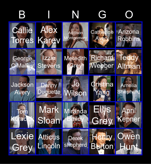 Grey's Bingo Card