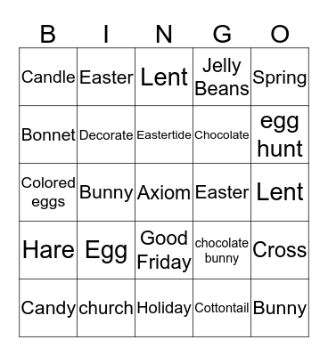 Easter Bingo Card