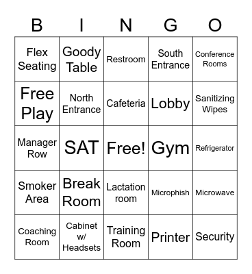 CMG Tour Bingo Card