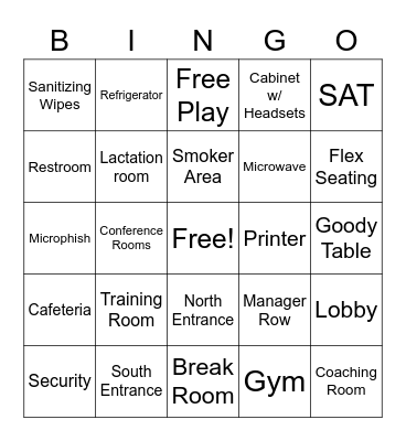 CMG Tour Bingo Card
