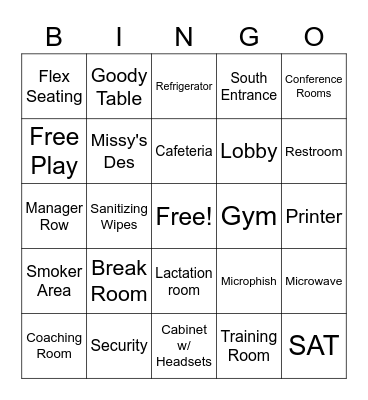 CMG Tour Bingo Card