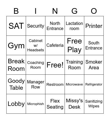 CMG Tour Bingo Card