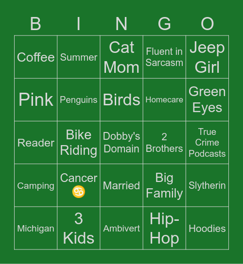 Amanda - Founder 🟢🐍👑 Bingo Card