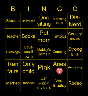 Christina - Healer 🟡🦡🏨 Bingo Card