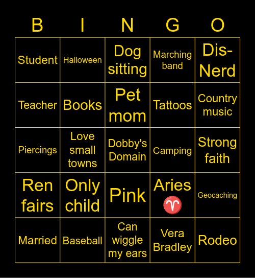 Christina - Healer 🟡🦡🏨 Bingo Card