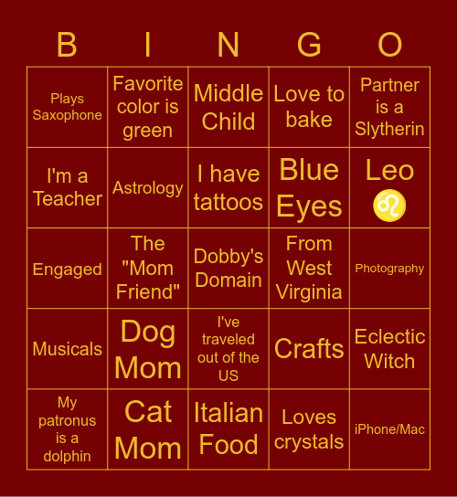 Monica - Prefect 🔴🦁🎖 Bingo Card