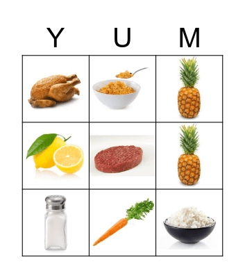 FOOD Bingo Card