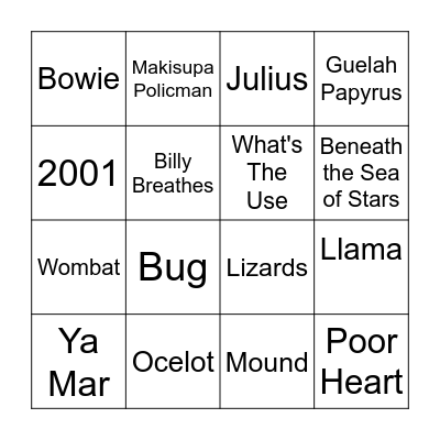 8/4/21 Ascend Amphitheater Bingo Card
