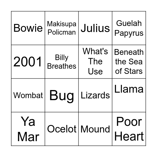 8/4/21 Ascend Amphitheater Bingo Card
