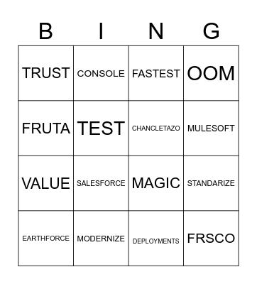 Evangelines Bingo Card