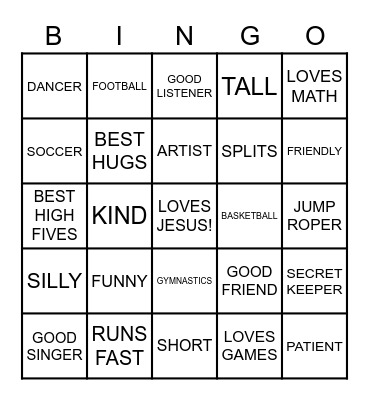 GIFTS BINGO Card