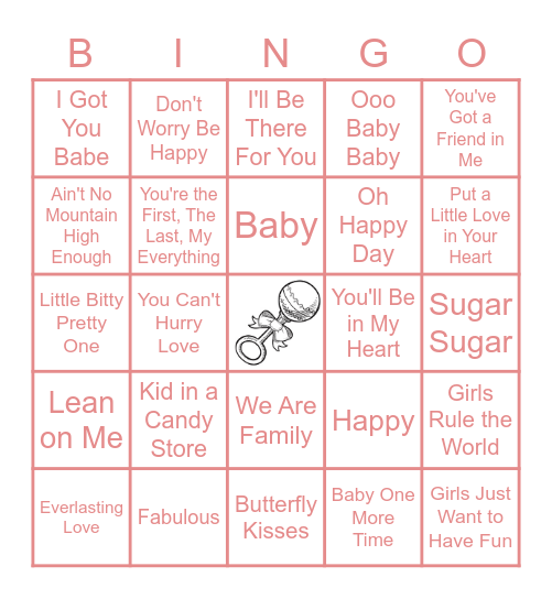 Ohhh, Baby Baby Bingo Card