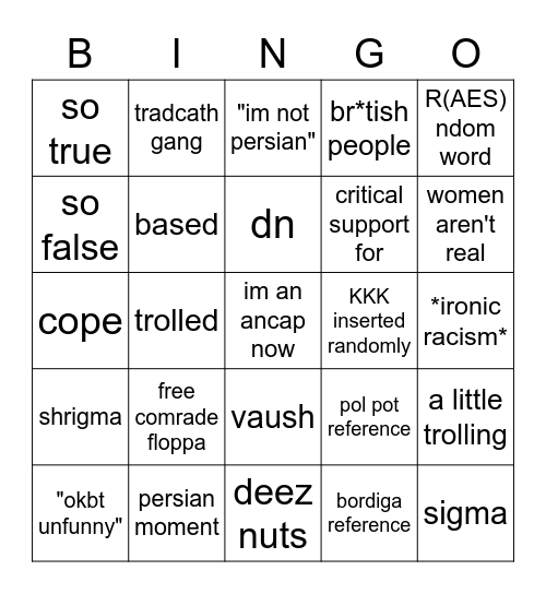 okbt discord bingo Card