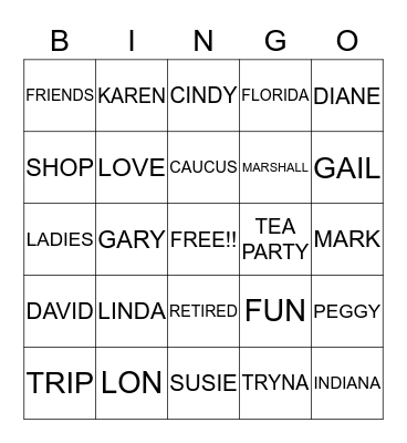 CAUCUS Bingo Card