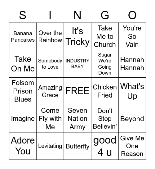 Musical Bingo! Bingo Card