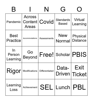 LAPCS PreService BINGO Card