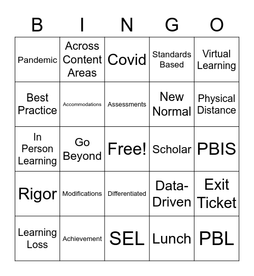 LAPCS PreService BINGO Card