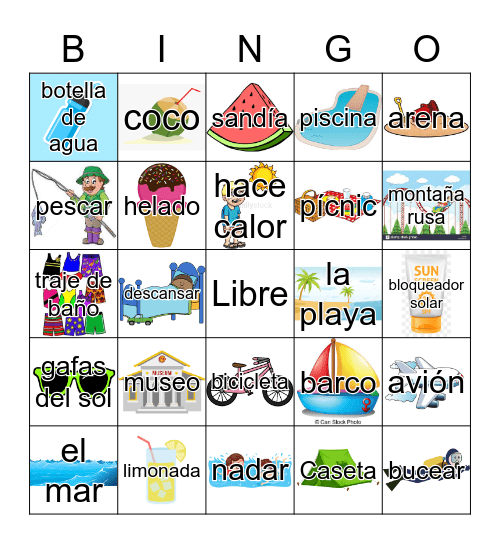 BINGO de verano Bingo Card