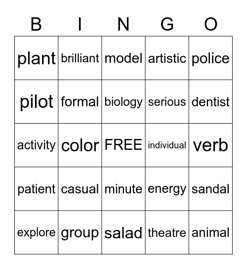 Los Cognados Bingo Card