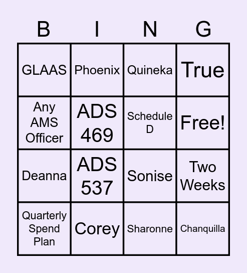 AMD Trivia Bingo! Bingo Card
