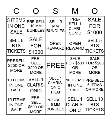 BEAUTY TREND SHOW BINGO Card