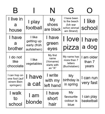 DO YOU HAVE? HAVE YOU? CAN YOU? Bingo Card