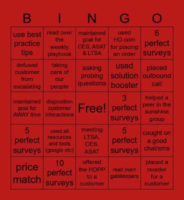 CSR BINGO Card