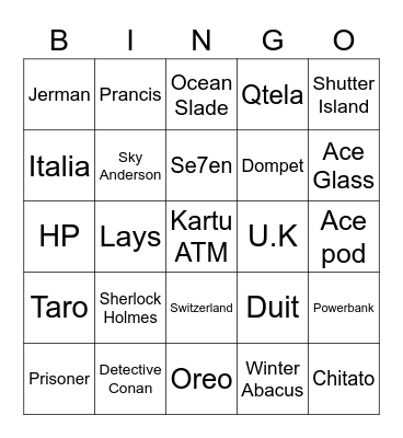Adit Bingo Card