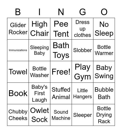 Baby Boy Bingo Card