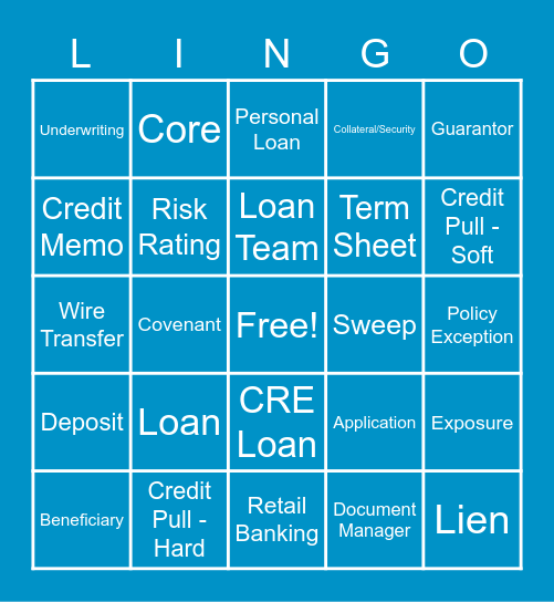 Financial Industry Bingo Card