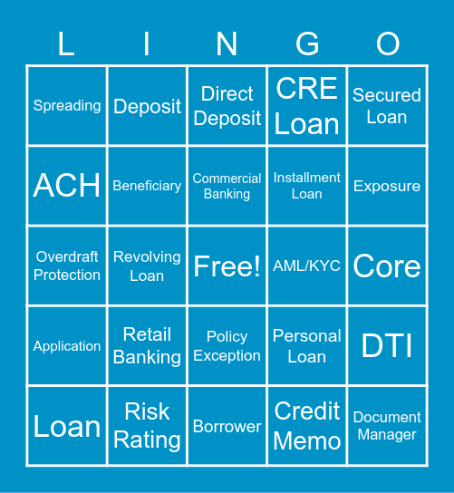 Financial Industry Bingo Card