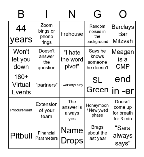 Belli Bingo Card