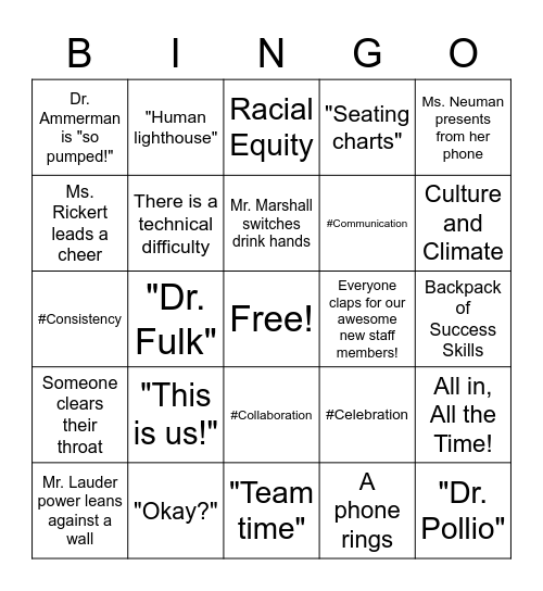 Crosby Opening Day BINGO! Bingo Card