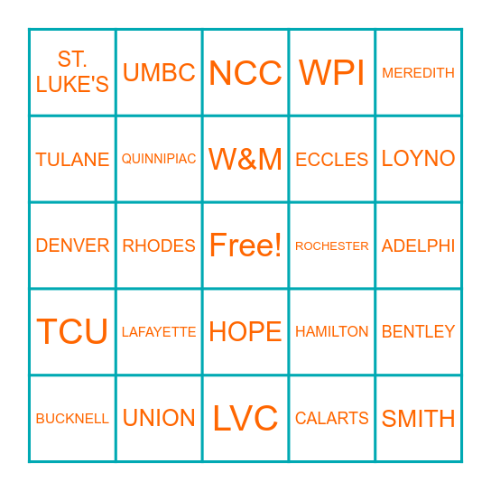 RW Jones Client Bingo Card
