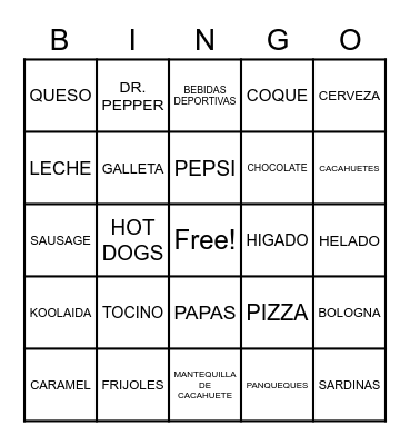 BINGO DE ALTO PHOSPHROUS Bingo Card