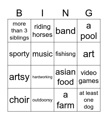 Ashton Thomas Bingo Card