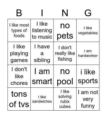 Ezra Bingo Card